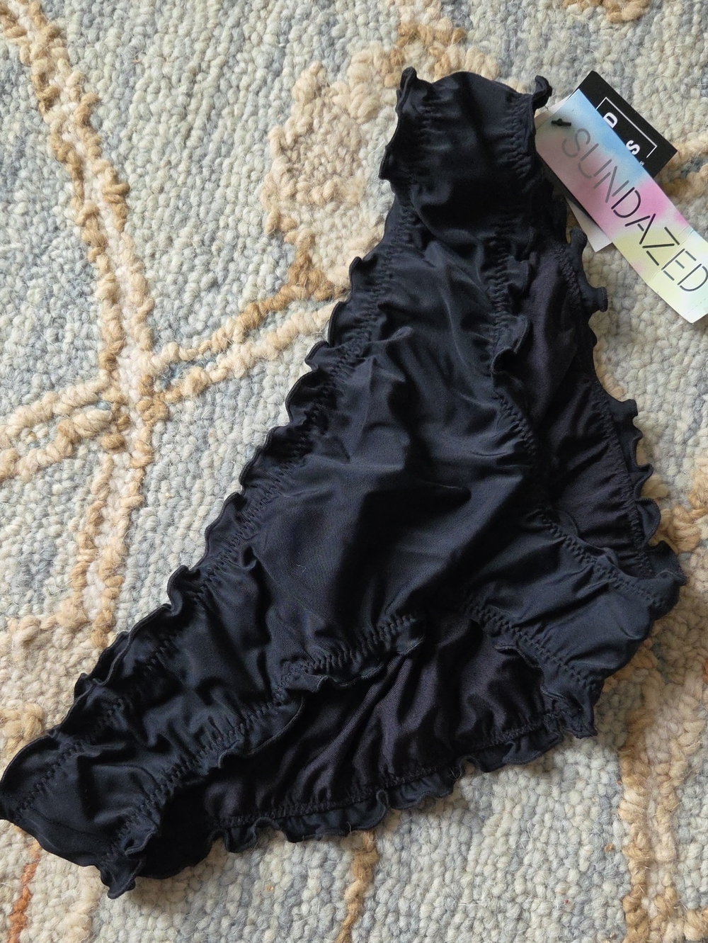 SUNDAZED Mermaid Ruffled Cheeky Bikini Swim Bottom Size Large